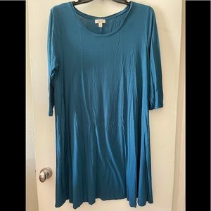 Style & Co. Blue/green jewel tone swing dress